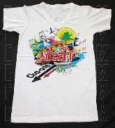 เสื้อยืดคอวีพร้อมสกรีนลายแหล่งท่องเที่ยว ลายชะอำ